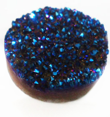 Handmade Jewelry Blue Round Druzy Agate Jewelry Stone 25mm For Decoration