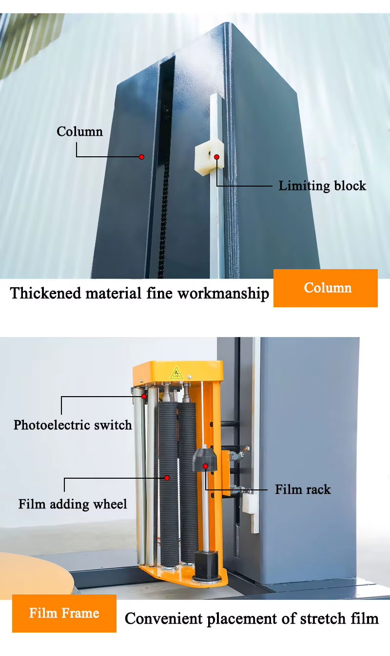 Fully Automatic Pallet Wrapping Machine with Adjustable Wrap Tension and Pre-Stretch Film Carriage