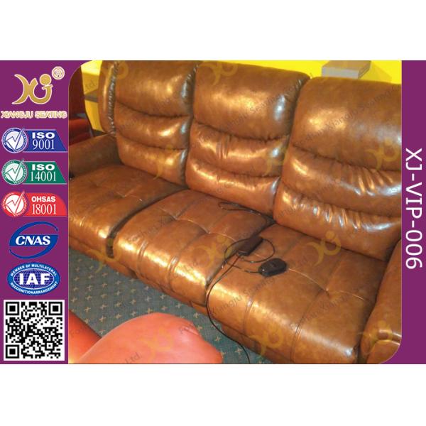 High Density Sponge Seat Back Home Theater Sofa ,Brown Leather Electric Recliner Chair