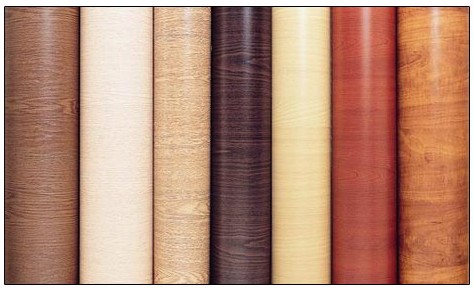 Colorful Embossed Wood Grain Decorative PVC Furniture Film For Kitchen Cabinets