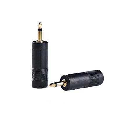 1/ 8 Inch Male to 6.35 mm Female Audio Cable Connectors , Mono Jack Adapter