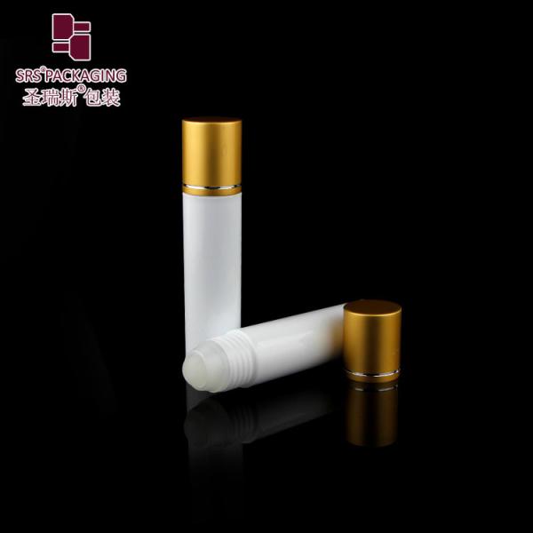 SRS packaging white color round shape empty cosmetic 30ml plastic roll on bottle
