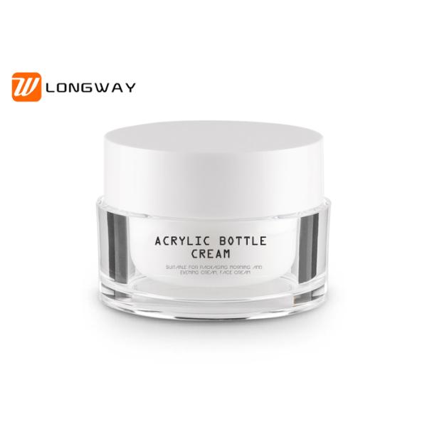 50ml acrylic double layer cream jar Unbreakable White Airless Pump Bottle , Empty Foundation Bottle With Pump