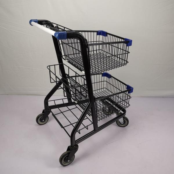 Легковес вагонетки покупок металла электрофореза 80L с 3 корзинами 4