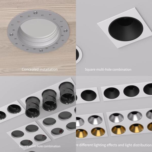 OEM ODM 2 дюймов 3 дюймов 4 дюймов IP40 светодиодный точечный свет с круговой квадратной отделкой 5W / 7W / 10W / 15W / 18W розничный магазин гостиничный номер