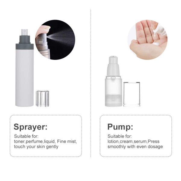 Top Quality Black Airless Bottle 15ml 30ml 50ml PP Plastic Airless Cosmetic Bottles