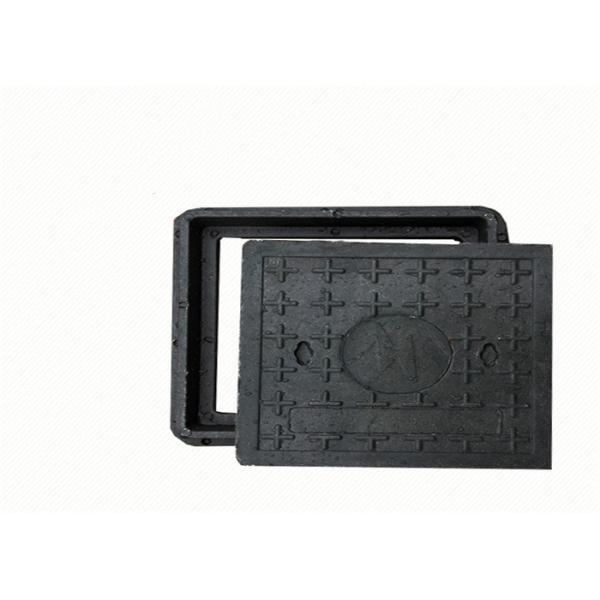 Anti Impact Square Cast Iron Drain Cover Locking Hinge Manhole Cover Black Color