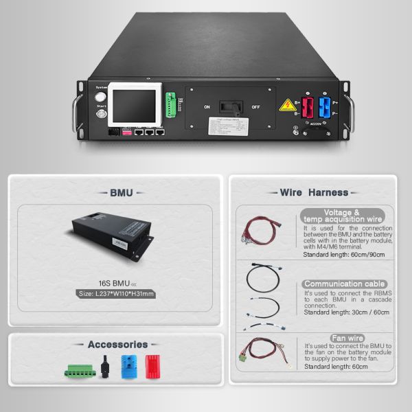 GCE 3U 96S 112S 128S 160S 307.2V 409.6V 512V  High Voltage Rack Battery Management System 260-600V 100A/125A for ESS, UPS, Microgrid & Industrial Energy Storage