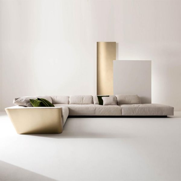 Italian Light Luxury Leather Sofa Living Room Three-person Stainless Steel Sofa Imported Frosted Leather Furniture