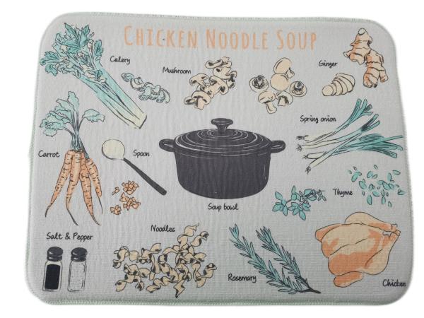 High Absorbent Polyester Microfiber Dish Drying Mat