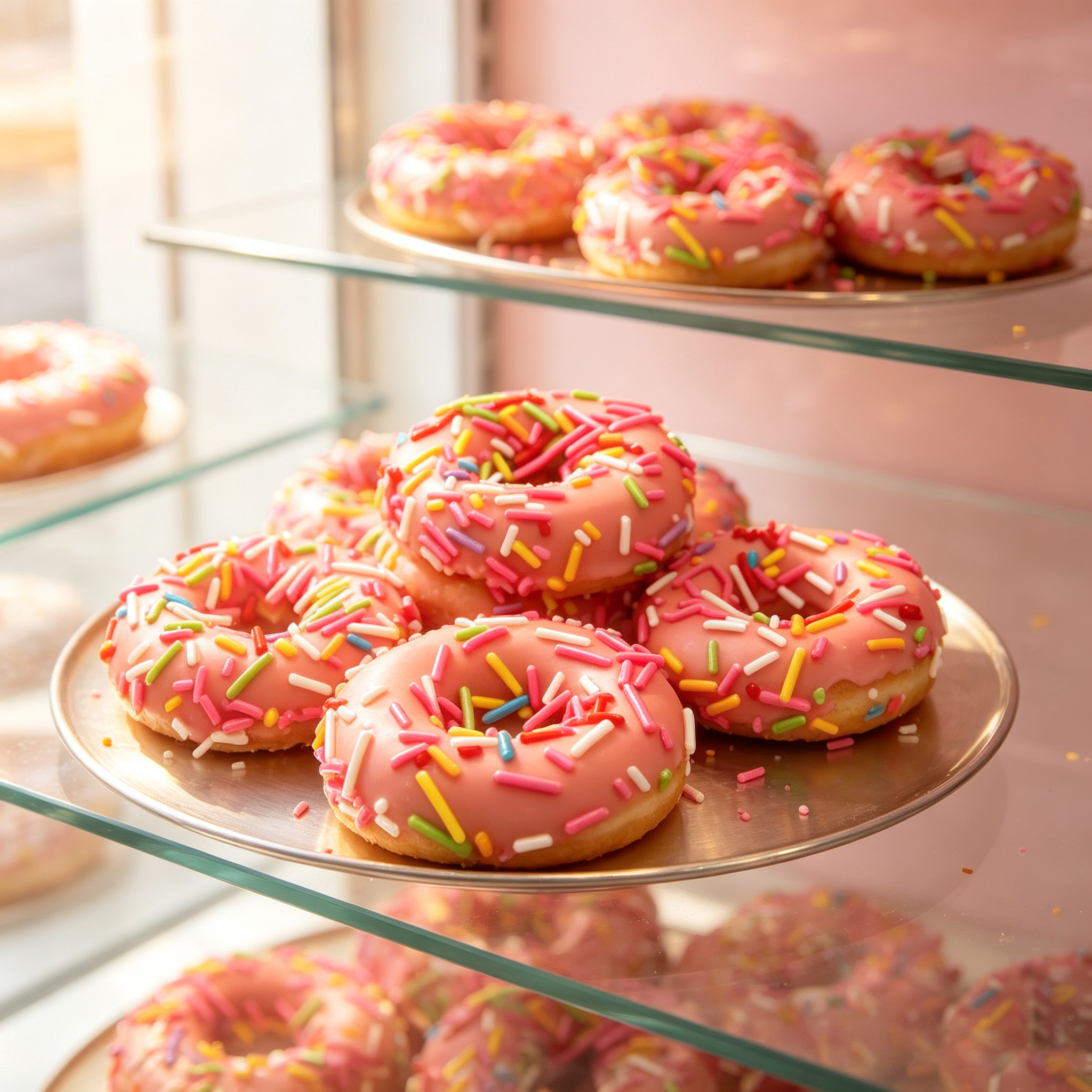 Crisp Crunch Sweet Donut-Shaped Cookies (Strawberry Flavor)  Eye-catching Sprinkle Decor