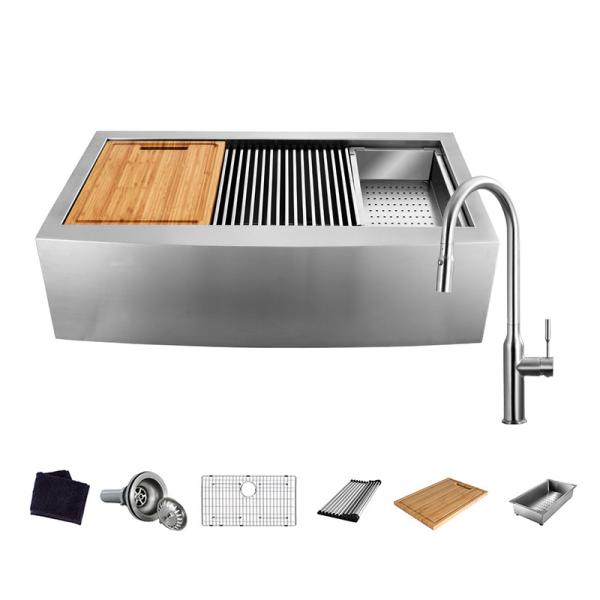 bacia Ledge Apron 304 do dissipador da estação de trabalho da cozinha da polegada 30X22 única de aço inoxidável