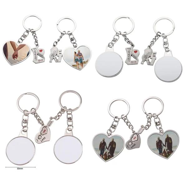 Porte-clés personnalisés pour couples, JE T'AIME, cœur, sublimation, porte-clés magnétiques, cadeau romantique pour la Saint-Valentin