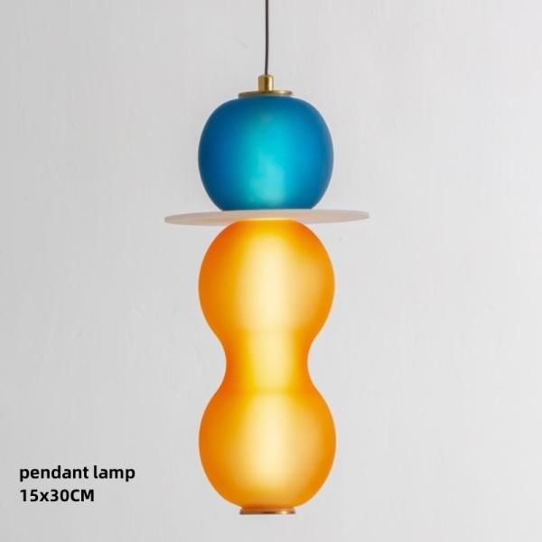 Designer Colored Pendant Lamps LED Stained Glass Pendant Light Bar Shop Restaurant Light(WH-AP-603)
