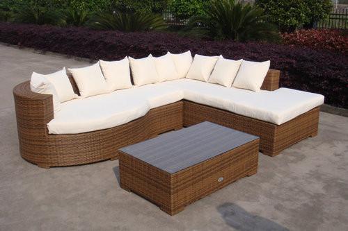 Home Lounge Sofa With Pillow , Synthetic Rattan Sleeper Sofa Bed