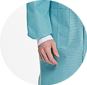S&J Disposable isolation/lab/patient gown/coat pp/pp+pe/sms