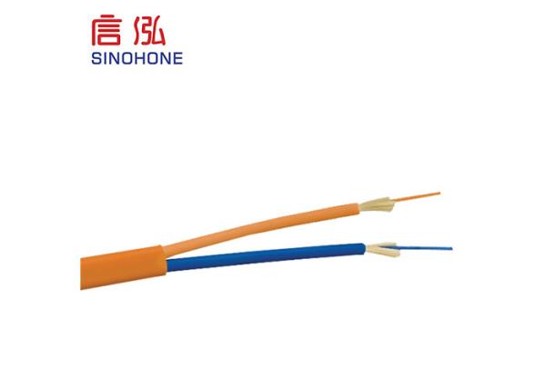Tight Multimode Duplex Fiber Optic Cable , Flat Fiber Optic Cable Aramid Yarn