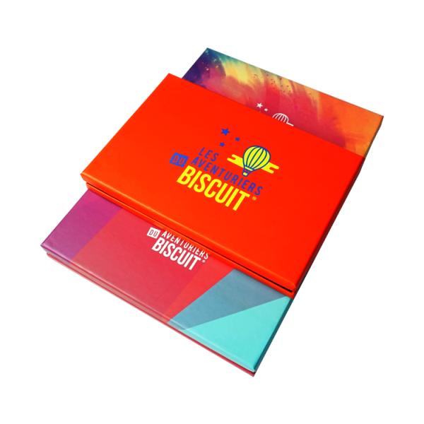 Caja de galletas de cartón rígido de 2 piezas con tapa y base para envases ecológicos