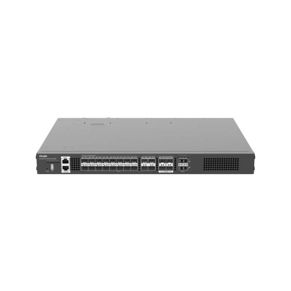 Switch Ruijie RG-S6120-20XS4VS2QXS con puertos 25G/100G, virtualización VSU y monitorización inteligente para centros de datos