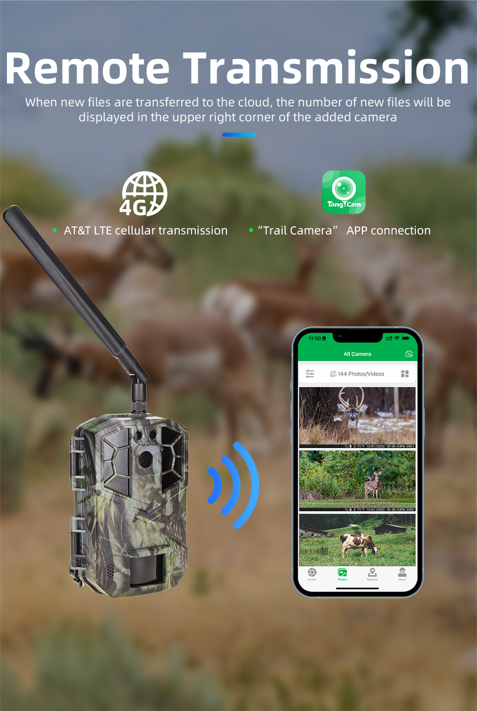 4G LTE Wireless Cellular Trail Camera with App for Deer Hunting &Videos on Any Phone Verizon, AT&T, Game Trail Camera 4G