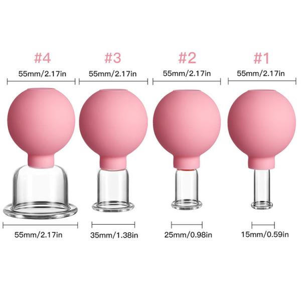 Simple and Portable Glass Rubber Cupping Set for Body Cup Vacuum Suction Massage Tool