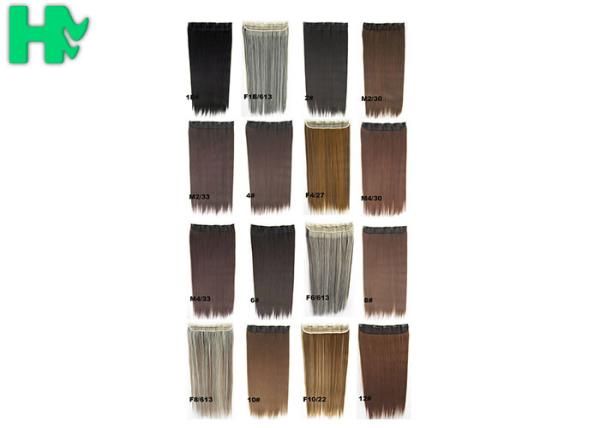 Double Weft Synthetic Clip In Hair Extensions Full Cuticle In Same Direction 200 Gram