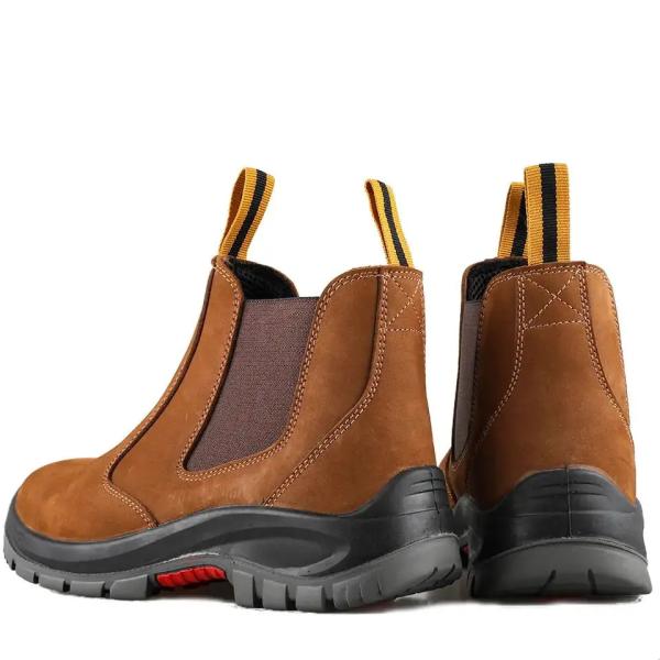 PU Leather / Rubber Outsole Shoes No Lace Waterproof Chelsea Work Boots