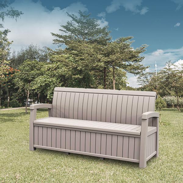 Hotel Outdoor Home Weather-Proof Armchair Plastic 3 Seater Sofa Bench with Storage Box