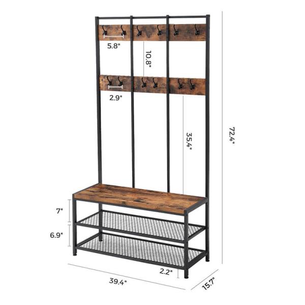 Large Coat Rack for Hallway, Industrial Coat Stand for Sale, Hallway Coat Rack, UHSR86BX