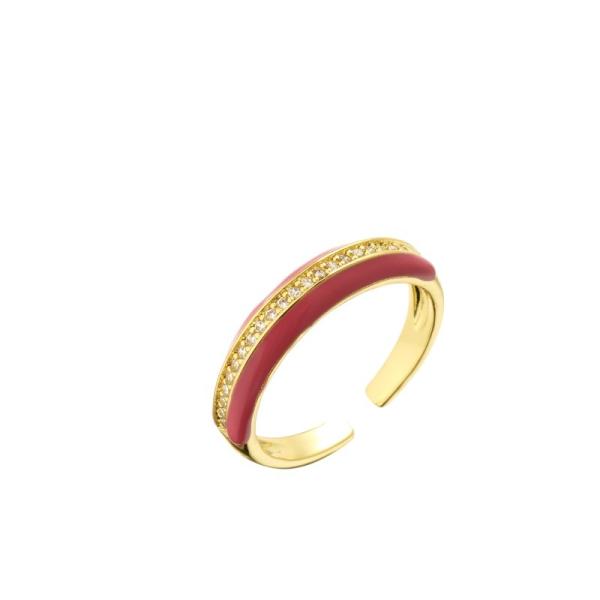 o par 18k soa o micro chapeado ouro pavimenta o anel de noivado do esmalte do zirconita