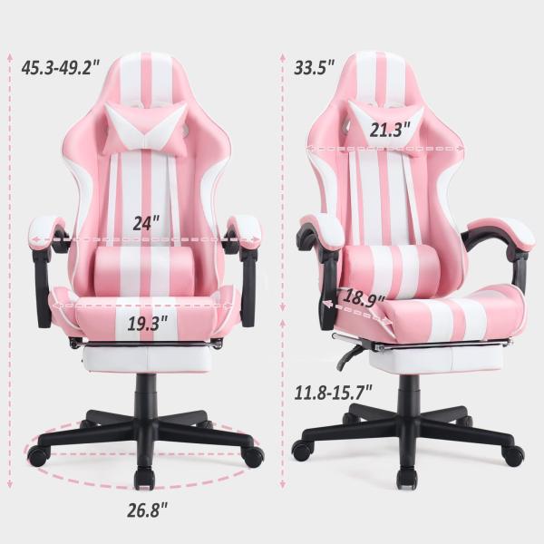 Computer Office Gaming Chair with Footrest and Lumbar Support Maximum Weight Recommendation of 300 Pounds