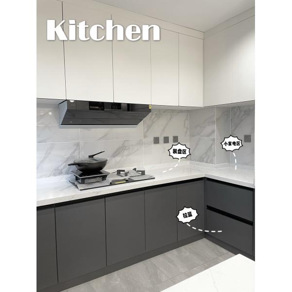 HPL Laminated Finished Wooden Kitchen Cabinetry For Dining Room Decoration