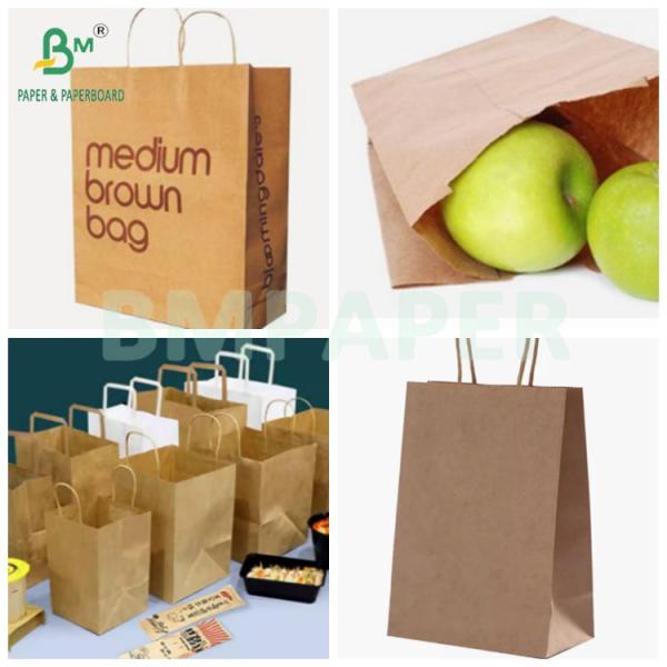 500mm High Strength 70 90 GSM Brown Pure Kraft Paper Roll Parcel Wrapping