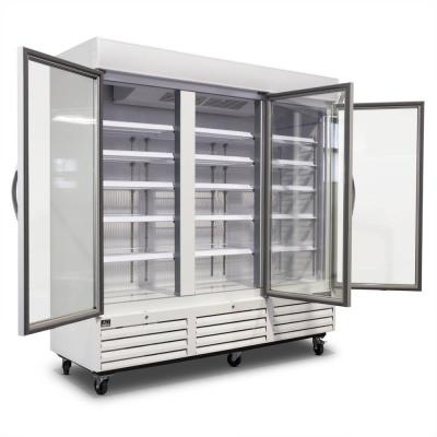Anti Fog Glass Door Display Freezer Stable Excellent Humidity Control