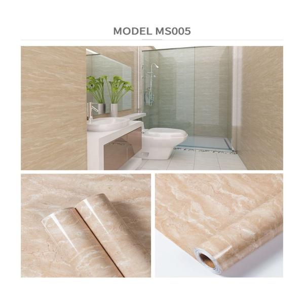 Marble Wallpaper PVC Adhesive Self-Stick 3D Waterproof Sticker for Kitchen Bathroom Furniture Desktop Wall 122cm Width
