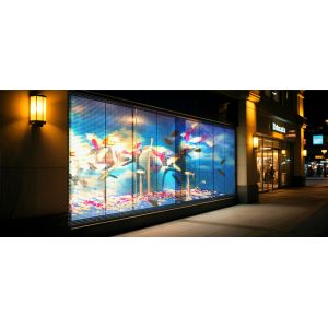 See-Through P3.9 LED Transparent  Grille Display Film  Ideal for Mall Office Window Advertising