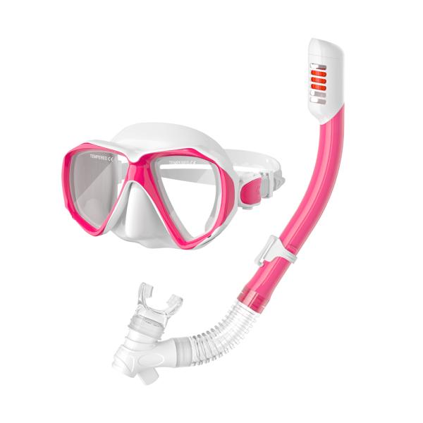 Masque et équipement de plongée en tube sec Noir Blanc