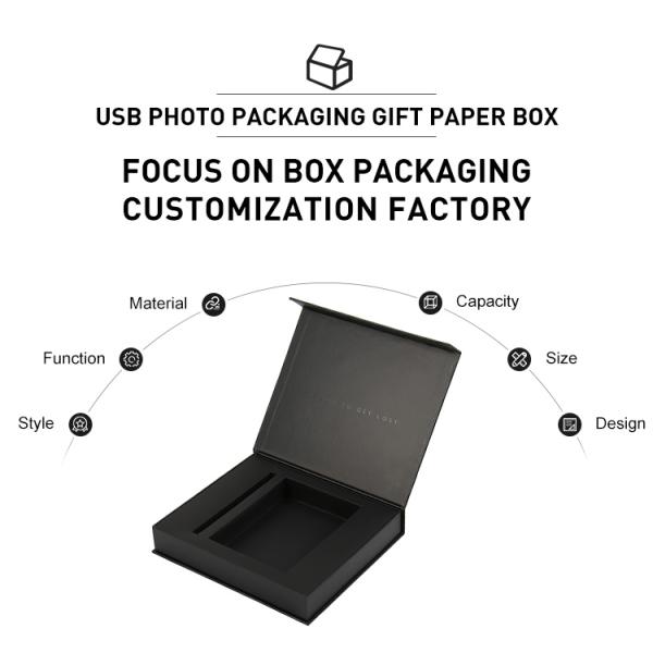 Black Custom Magnetic Box Packaging Rigid Cardboard Flexible With Inserts