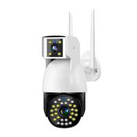 4MP PTZ câmera de vigilância exterior com dupla lente IP panorâmica