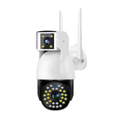 4MP PTZ câmera de vigilância exterior com dupla lente IP panorâmica