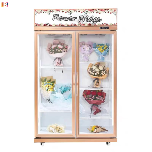 Four Doors Flower Shop Refrigerator Upright Commercial Flower Cooler