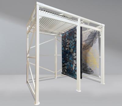 Push Pull Sliding Metal Display Stands Showroom Carpet Sample Display Rack