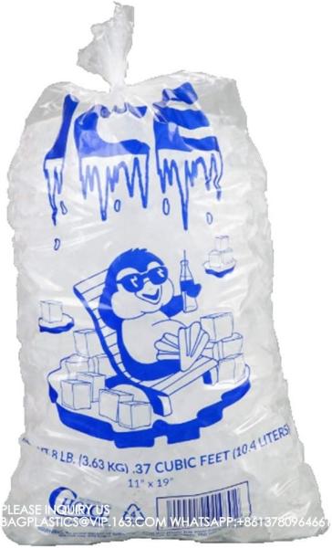 Ice Bags 10 Lb Wicketed With Twist Ties For Ice Machine - Strong Plastic 10 Lb Ice Bags With Metal Wicket