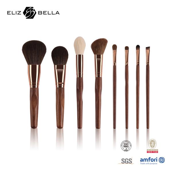 La brosse cosmétique de maquillage d'OEM a placé la marque privée professionnelle de brosse de fard à paupières 8pcs