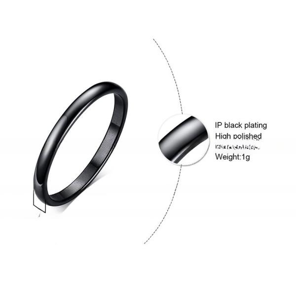 Wedding Stainless Steel Rings Domed High Polished 2mm For Men Women