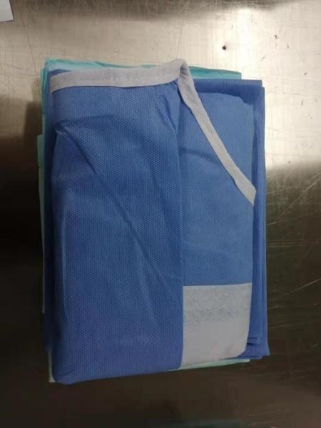 Knitted Cuff Disposable Surgery Gowns , Patient Exam Gowns Long Sleeves