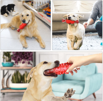 La caja fuerte de goma natural de los huesos mastica los juguetes para los perros los 25x18CM