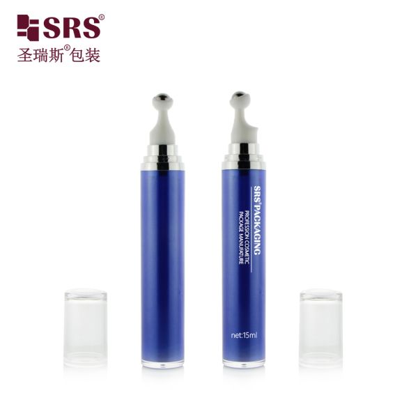 Massage Roller Acrylic Bottle Blue Green Pink Face Eye Cream Bottle With Pump Roller Bottle