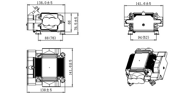 AIRJET AC 220V Electromagnetic Air Pump KMP-1414