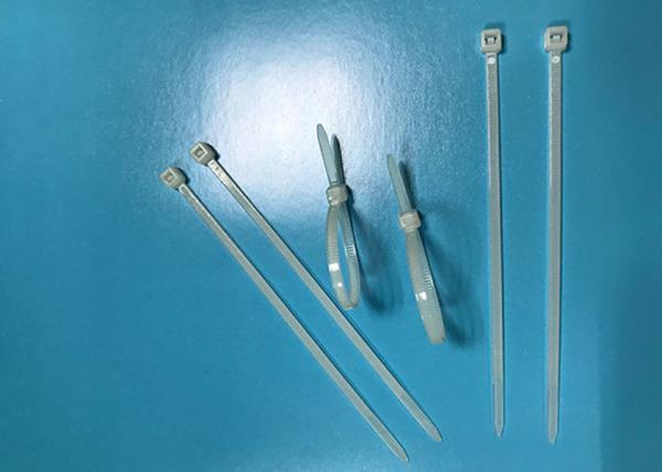 Natural Color Nylon Cable Ties 18 Lb Tensile Strength For Food Bags Sealing